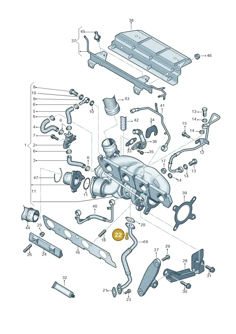 N01470213 — Volkswagen Scirocco 2.0 (2014-2017) diagram 786145560, position 22