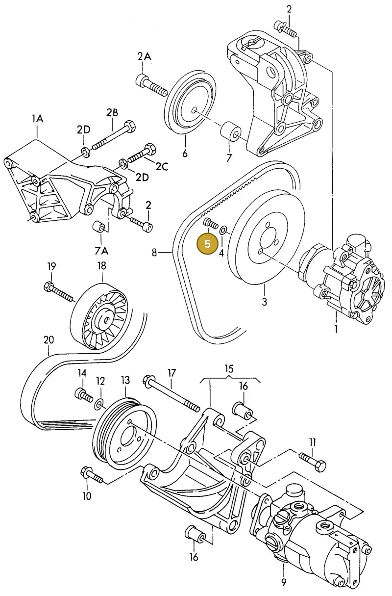 N0147067 — Volkswagen TRANSPORTER SYNCRO (1996-2003) diagram 117145950, position 5