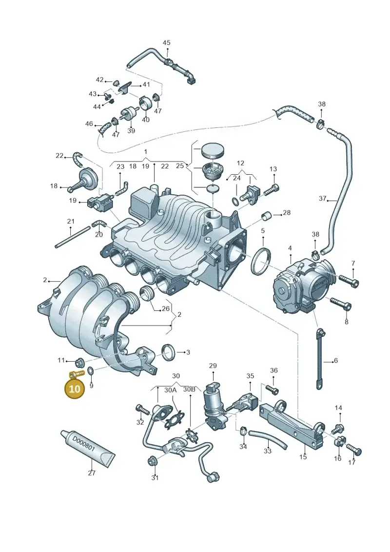 N0147153 — Volkswagen Jetta/Wagon (2002-2006) diagram 203133150, position 10