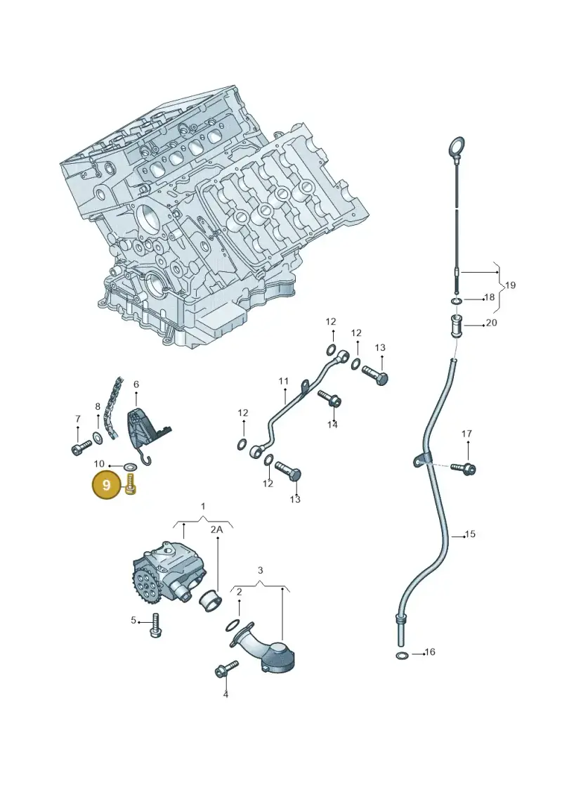 N0147154 — Volkswagen Phaeton (lang) (2003-2006) diagram 258115400, position 9