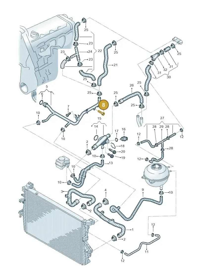 N0147218 — Volkswagen Transp. caravelle (2008-2009) diagram 410121200, position 8