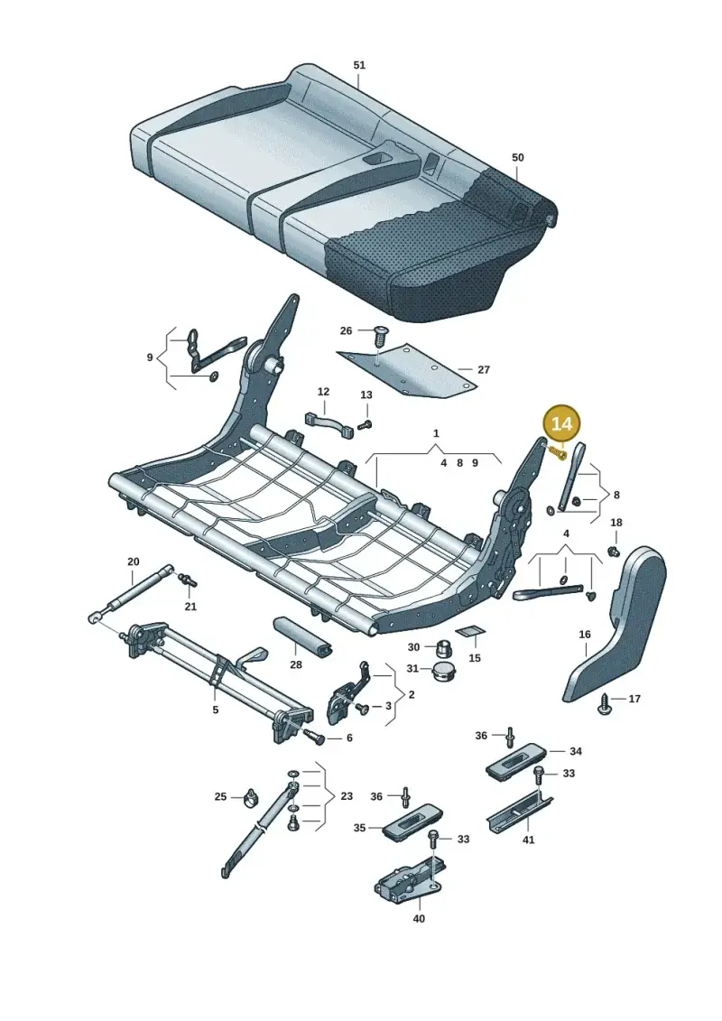 N0147218 — Volkswagen Caddy Maxi Kombi (2020-2024) diagram 2ka883000, position 14