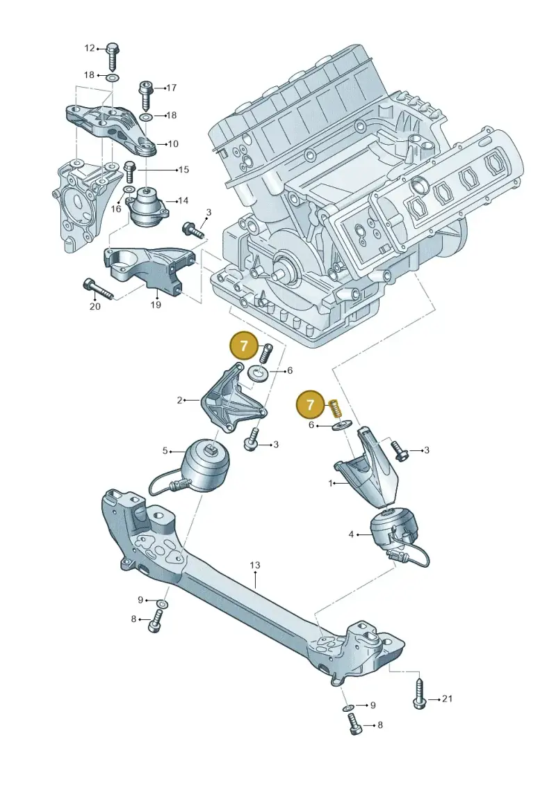 N0147236 — Audi A8/S8/qu. lang (2003-2007) diagram 291199100, position 7