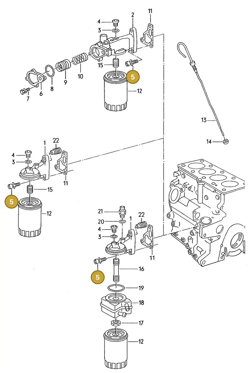 N01472615 — Volkswagen Scirocco (1981-1983) diagram 007013200, position 5
