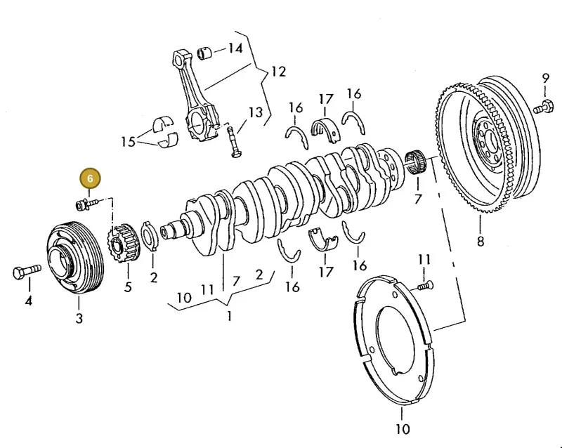 N01472615 — Volkswagen MARINE-MOTOR           02> (2002-) diagram 277105200, position 6