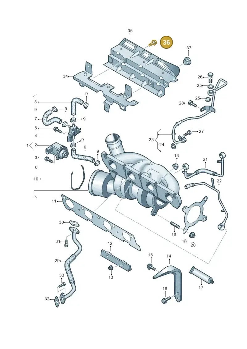 N01473911 — Volkswagen Scirocco 2.0 (2014-2017) diagram 634145550, position 36