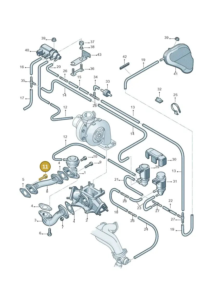 N0147591 — Volkswagen PASSAT/4MOTION/W8 (2002-2005) diagram 219131200, position 11