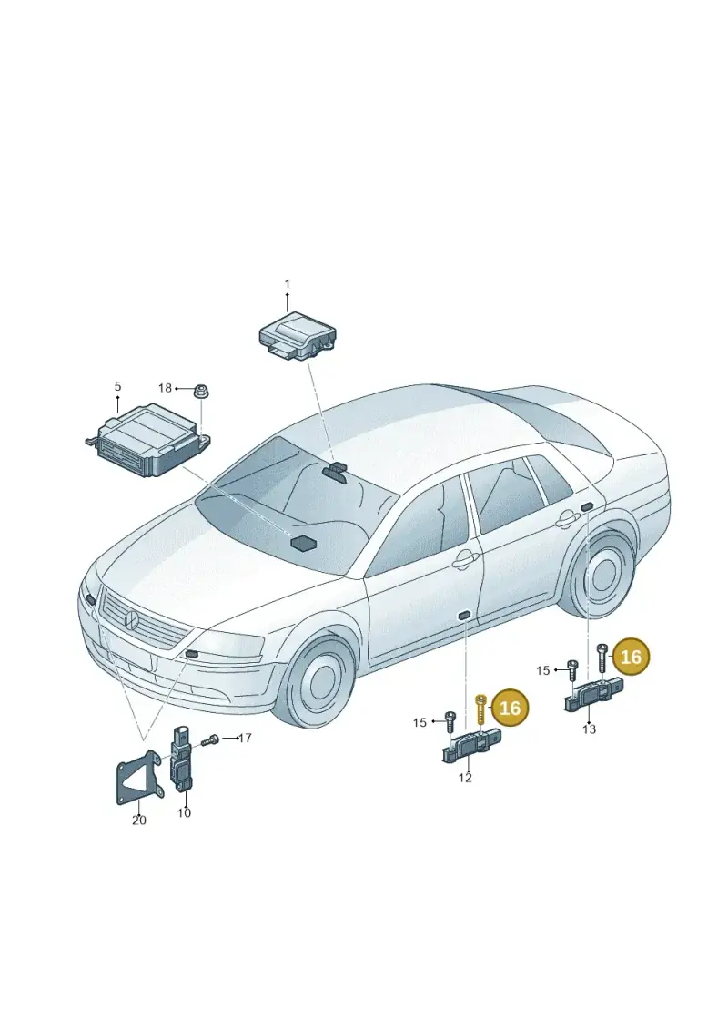 N0147597 — Volkswagen Phaeton 4motion (2010-2016) diagram 258909100, position 16