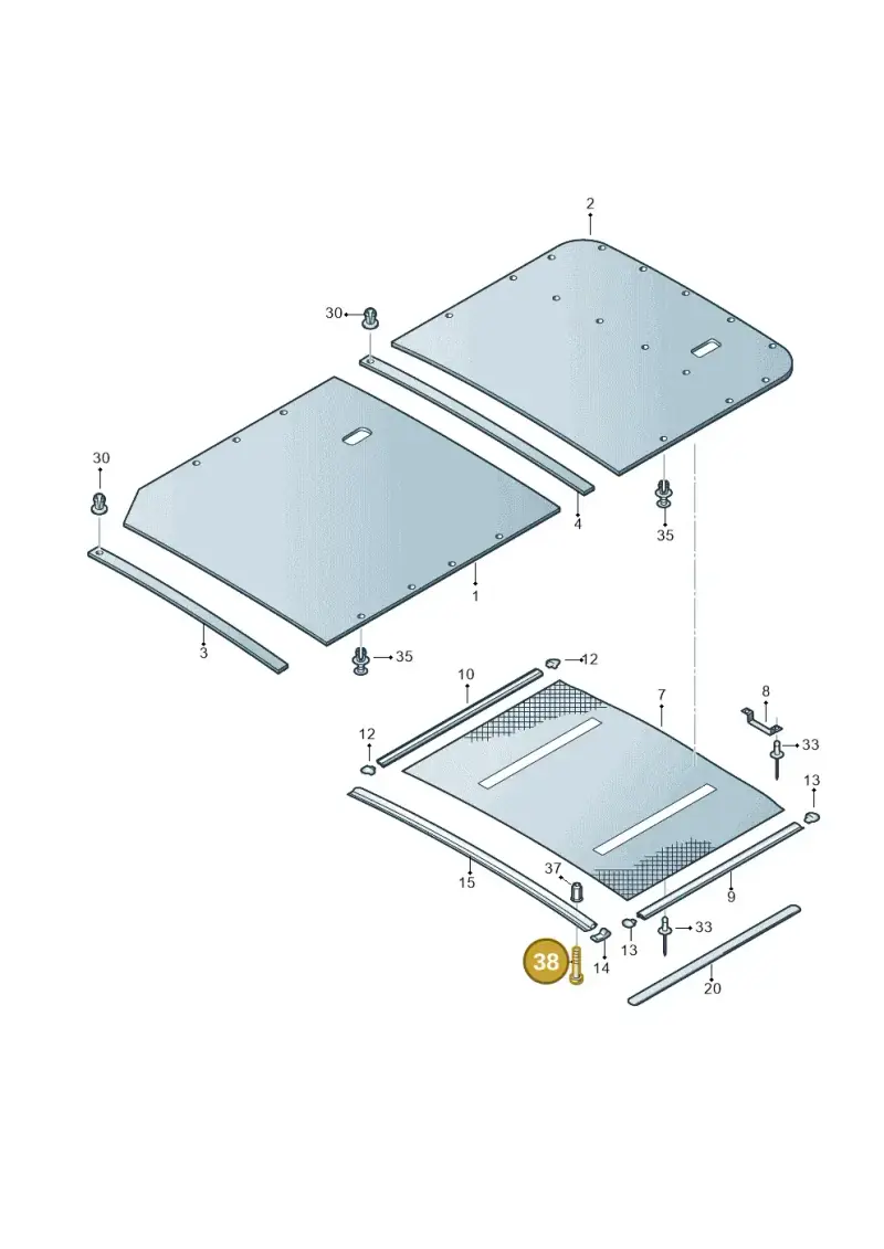 N0147597 — Volkswagen Transp. caravelle (2009-2011) diagram 628867600, position 38
