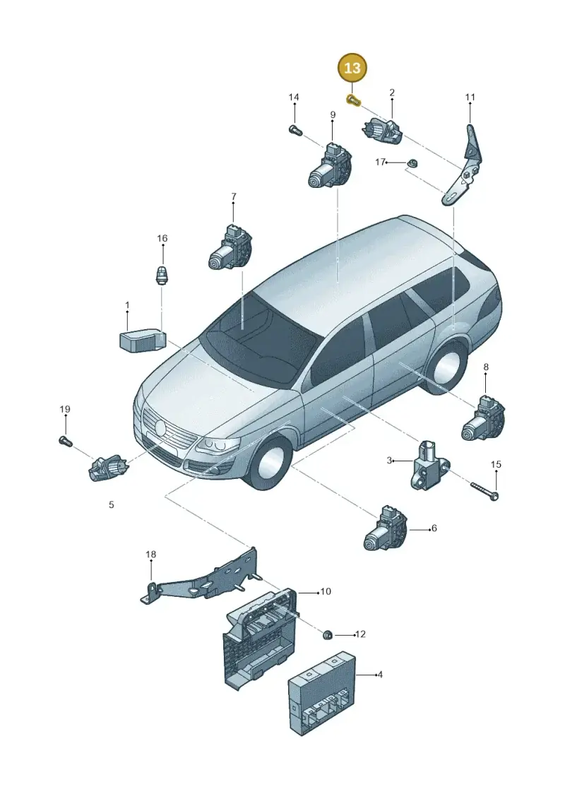 N0147804 — Volkswagen GOLF VARIANT           07> (2007-) diagram 614959100, position 13