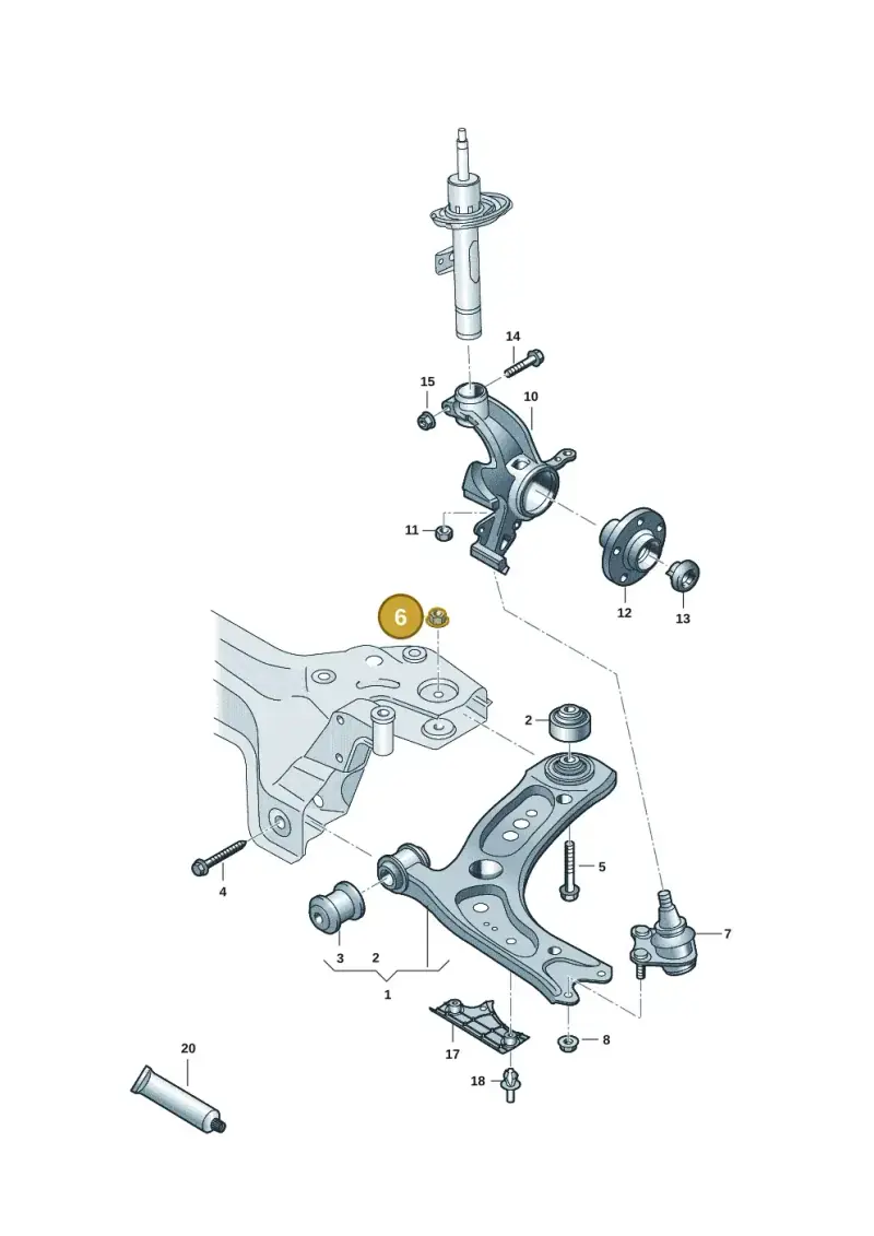N0150816 — Volkswagen Taigo (2021-2024) diagram 2gc407000, position 6