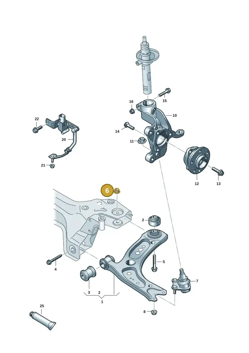 N0150816 — Volkswagen Caddy Maxi Kombi (2020-2024) diagram 2ka407000, position 6