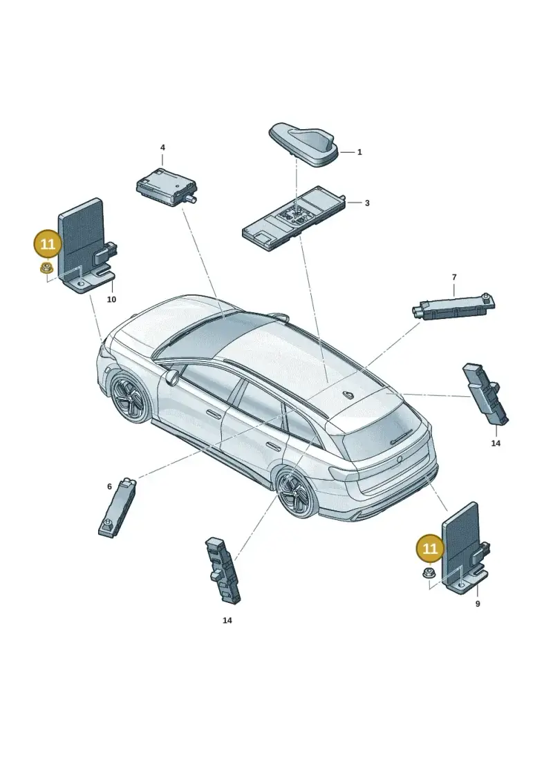 N01508210 — Volkswagen ID.7 Limousine Pro (2023-) diagram 14b035205, position 11