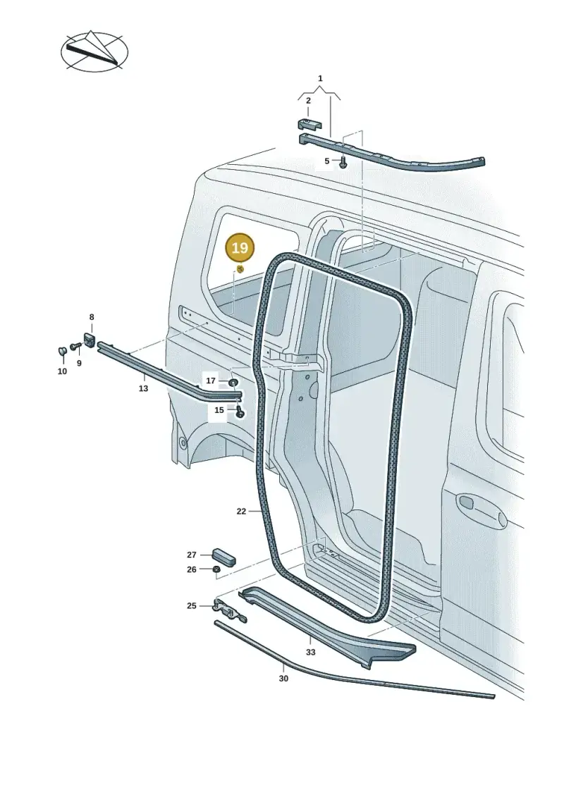 N01508217 — Volkswagen Caddy Maxi Kombi (2020-2024) diagram 2ka843400, position 19