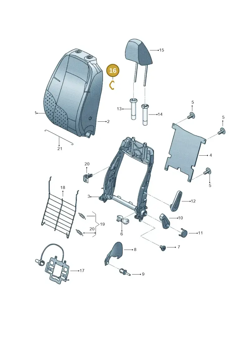 N0152611 — Volkswagen Jetta 1.4 (2014-2017) diagram 692881550, position 16