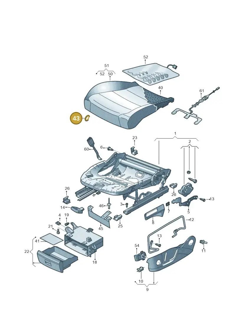 N0152611 — Volkswagen Golf Estate 1.4 (2014-2017) diagram 796881000, position 43