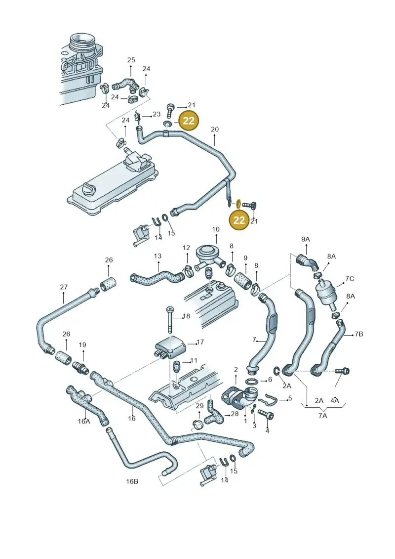 N0152761 — Volkswagen CADDY-KOMBI/KASTENW.   06> (2005-) diagram 121103800, position 22