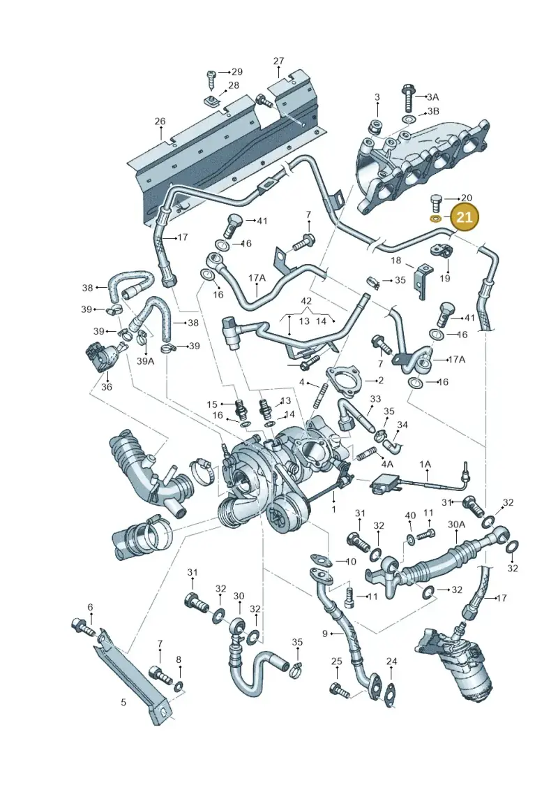 N0152761 — Volkswagen PASSAT/4MOTION/W8 (2002-2005) diagram 157145500, position 21