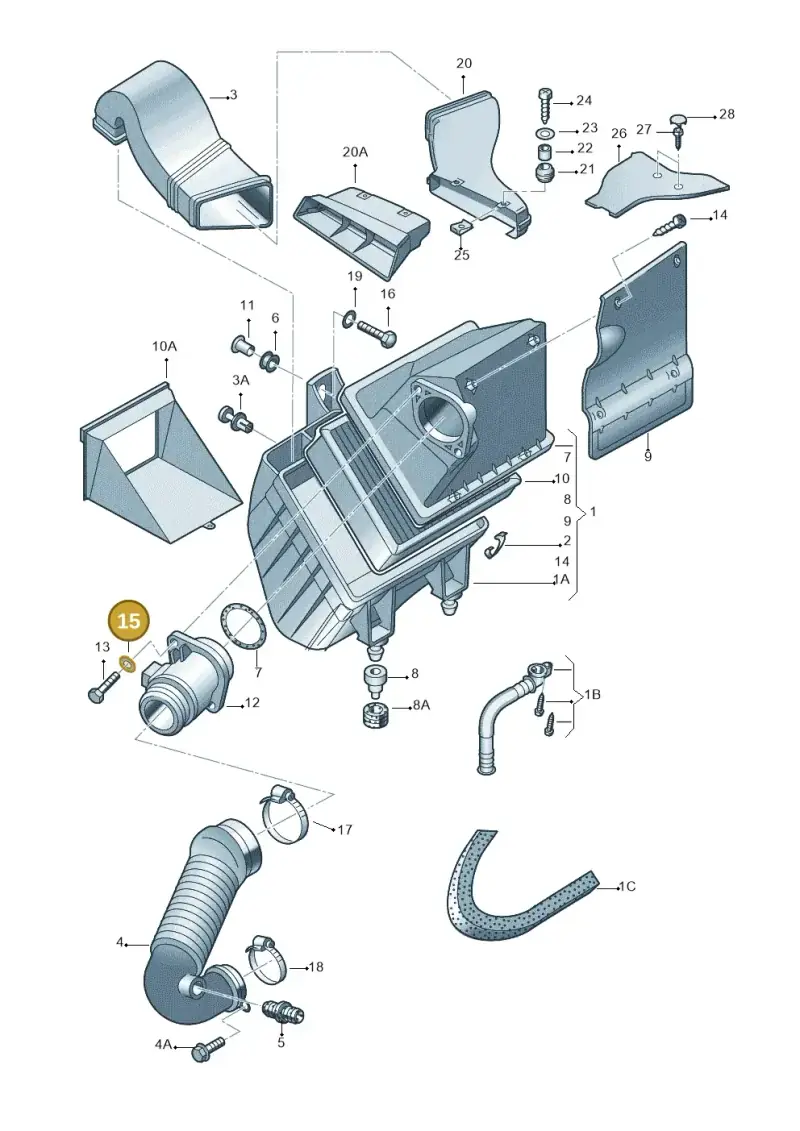 N0152761 — Volkswagen PASSAT                 00> (2000-) diagram 265129380, position 15