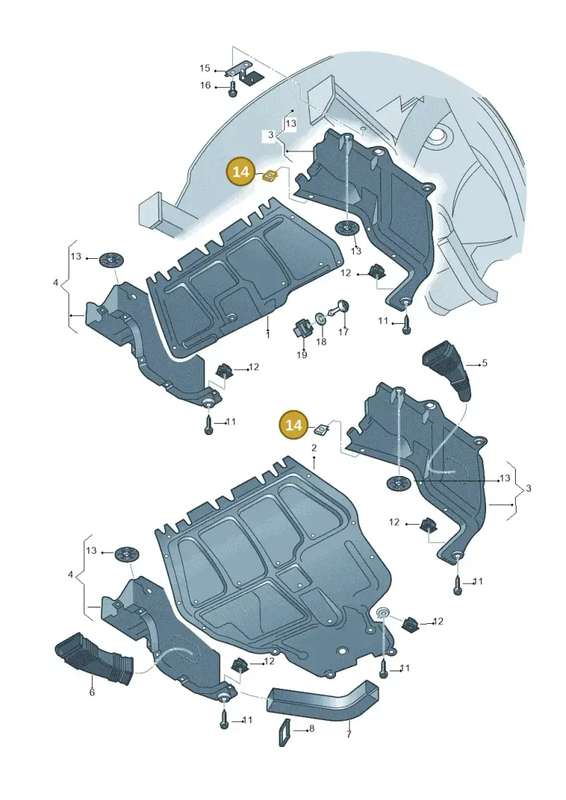 N0154217 — Volkswagen Jetta City        "Mex"08> (2007-) diagram 194825100, position 14