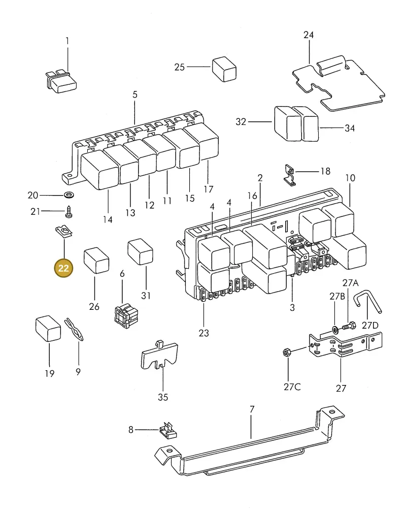 N0154217 — Volkswagen 325 platform diagram 311937100, position 22