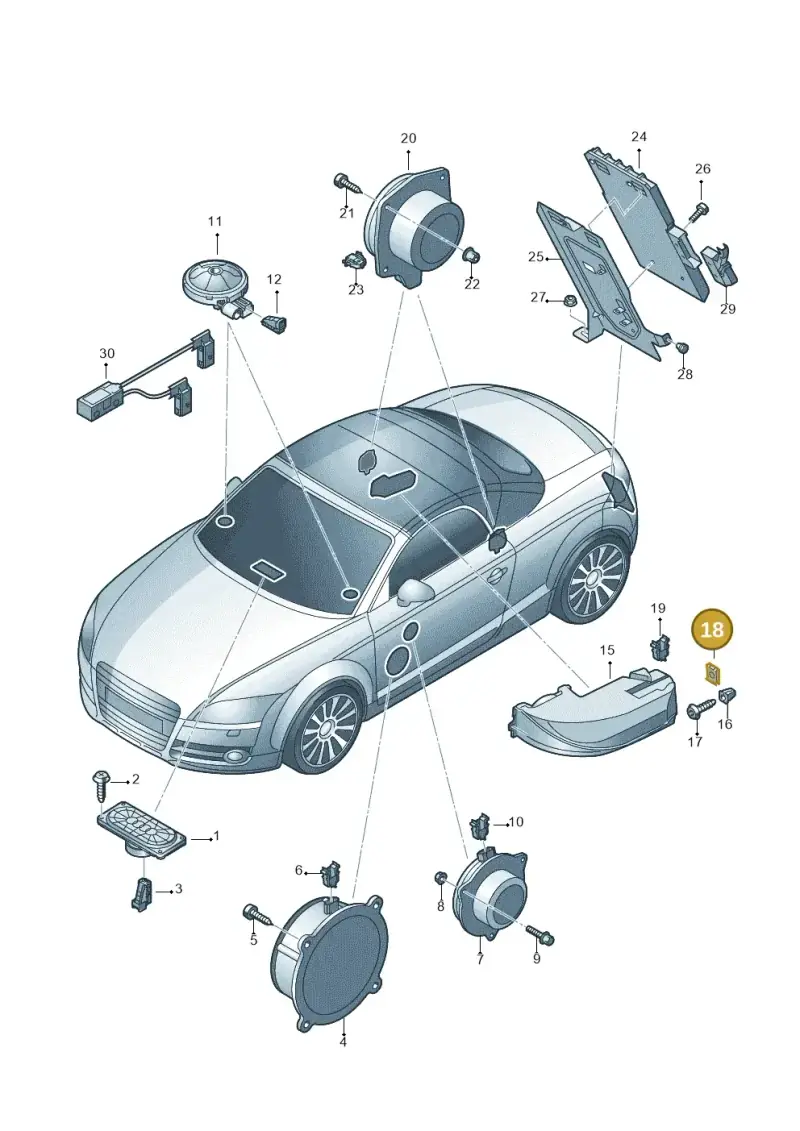 N0154217 — Audi TTS Coupe 2.0 (2010-2014) diagram 609035360, position 18