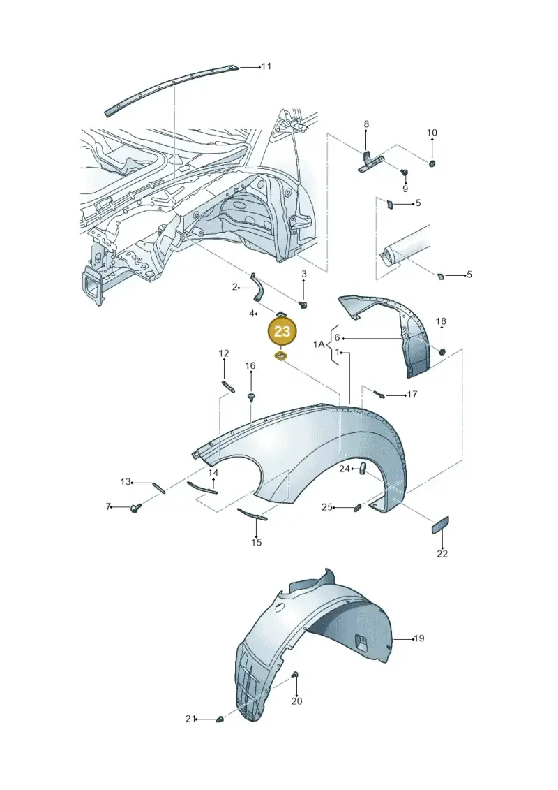 N0154391 — Volkswagen New Beetle             06> (2005-) diagram 467821100, position 23