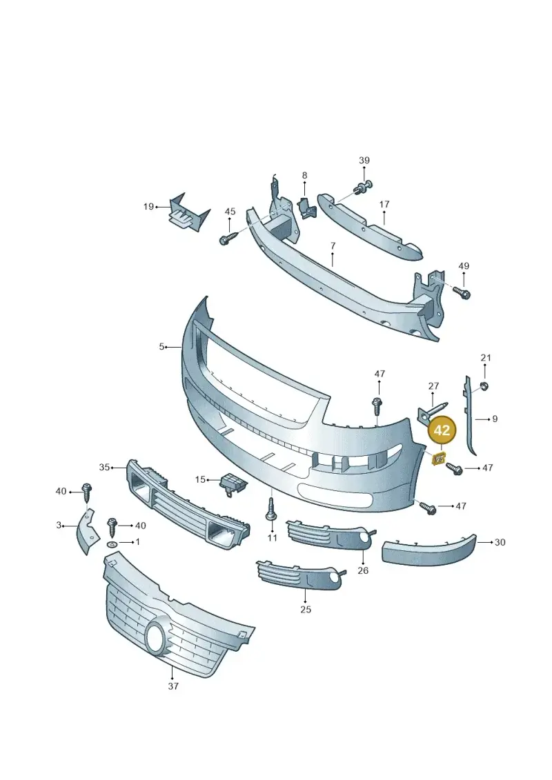 N0154457 — Volkswagen Transp. dropside (2008-2009) diagram 411807000, position 42