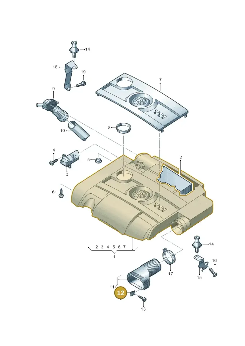 N0154487 — Volkswagen Golf Cabriolet (2011-2016) diagram 651129700, position 12