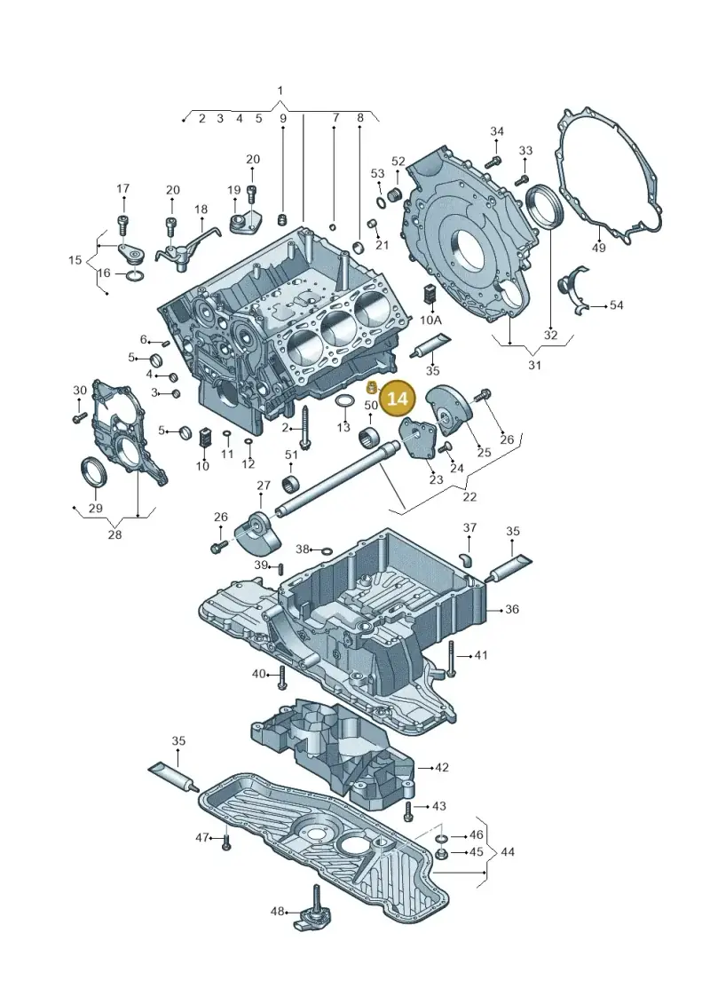 N0160293 — Volkswagen Phaeton 4motion (2010-2016) diagram 258103050, position 14