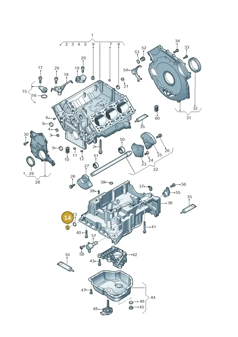 N0160293 — Volkswagen Touareg (2010-2012) diagram 616103250, position 14