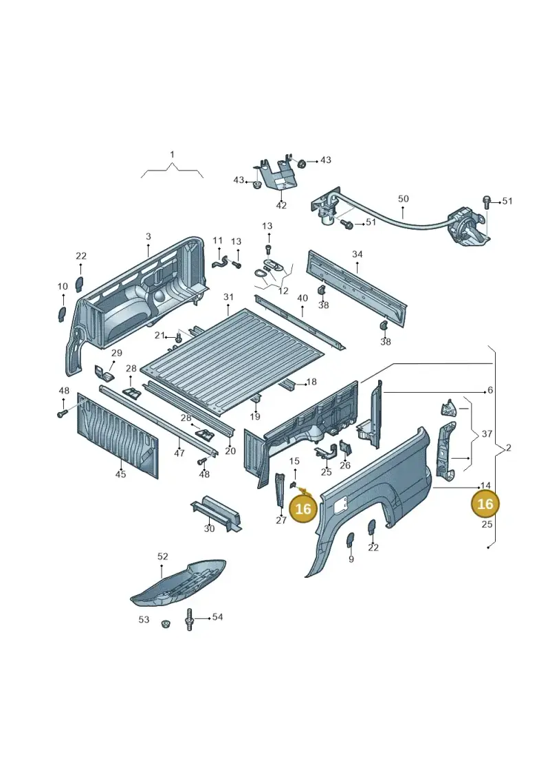 N0161979 — Volkswagen Amarok twin cab (2012-2016) diagram 683801000, position 16