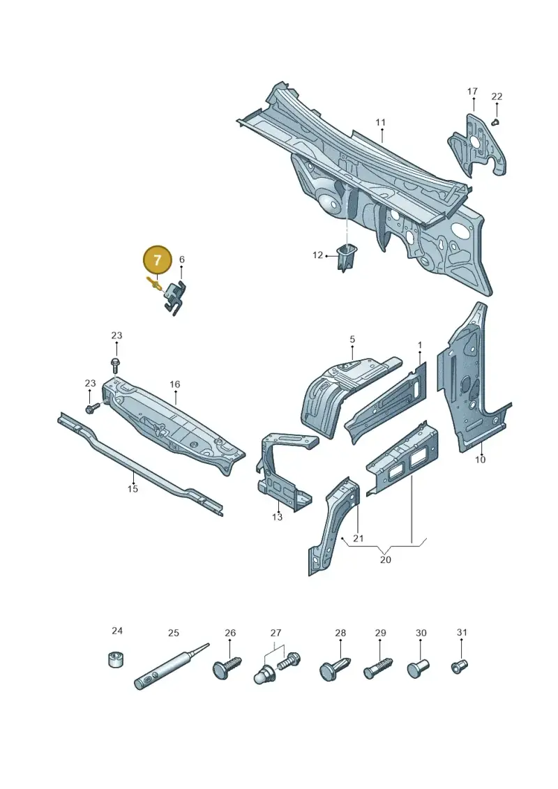 N0161979 — Volkswagen Amarok twin cab (2022-) diagram 894805000, position 7