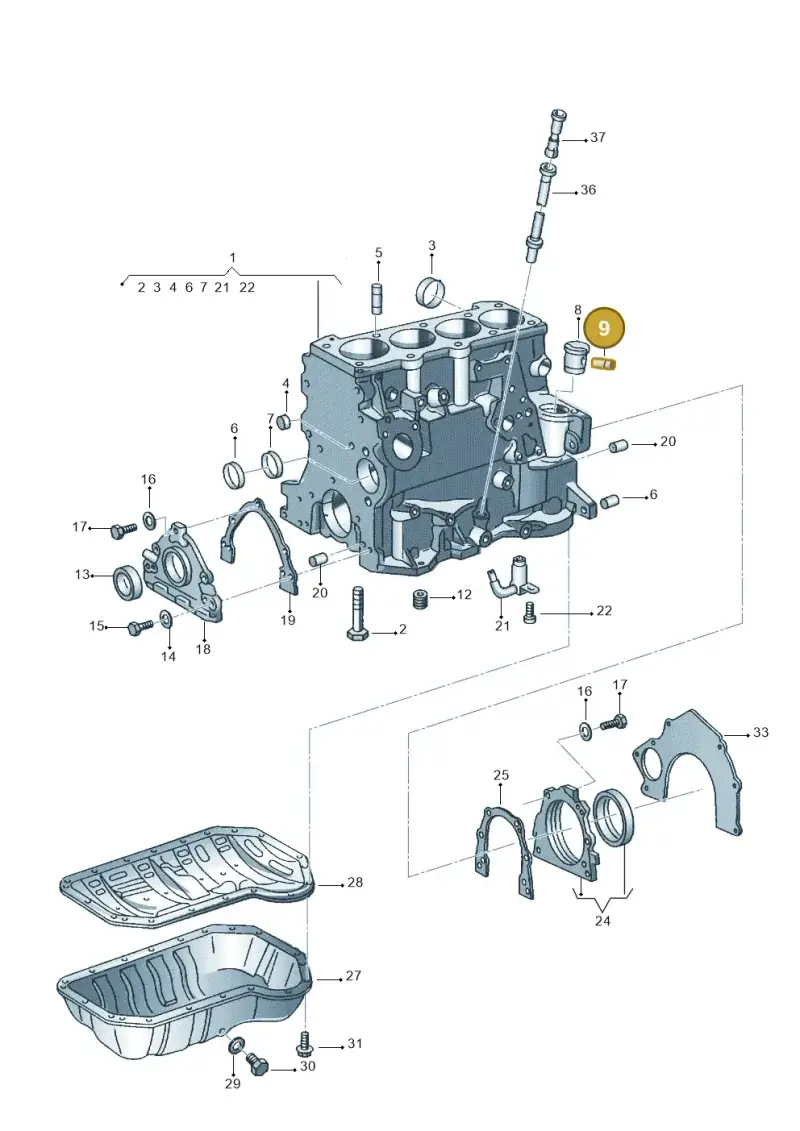 N0162011 — Volkswagen CADDY-KOMBI/KASTENW.   06> (2005-) diagram 303103210, position 9