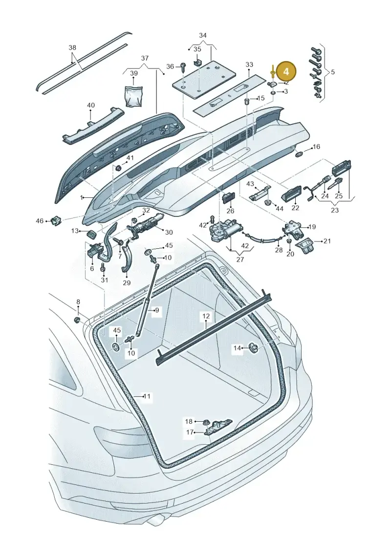 N0162023 — Audi RS4 Avant (2017-2025) diagram 849827100, position 4