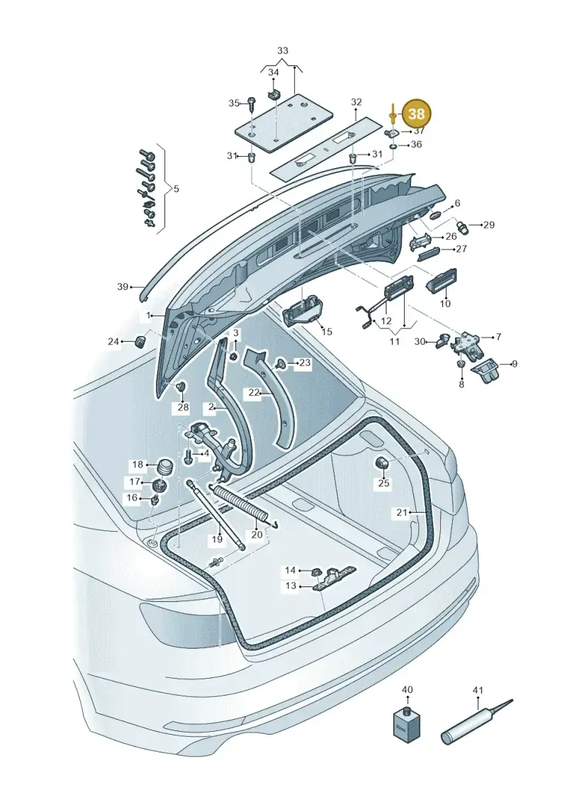 N0162023 — Audi RS5 Sportback (2017-2025) diagram 897827000, position 38