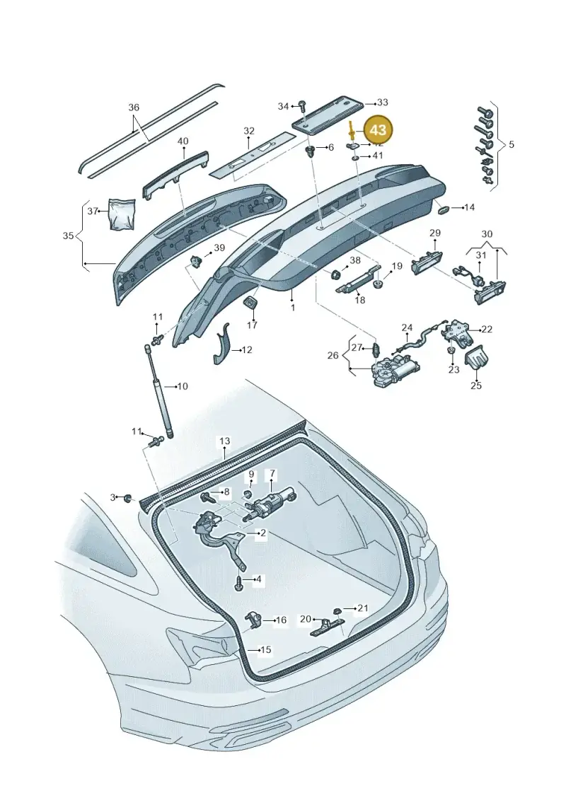 N0162023 — Audi RS6 Avant (2019-2025) diagram 537827000, position 43