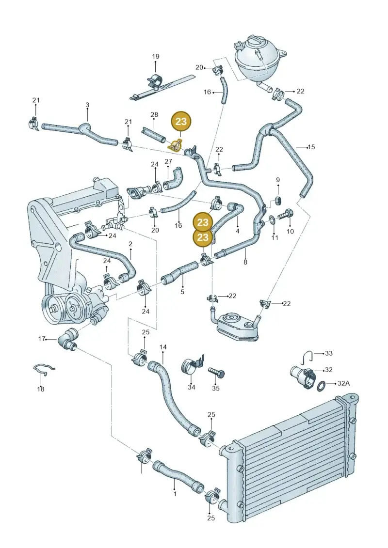 N0164031 — Volkswagen CADDY-KOMBI/KASTENW.   06> (2005-) diagram 121121250, position 23