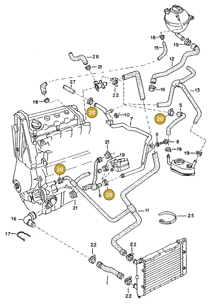 N0164031 — Volkswagen GOLF CABRIO (2002-2002) diagram 128121500, position 20