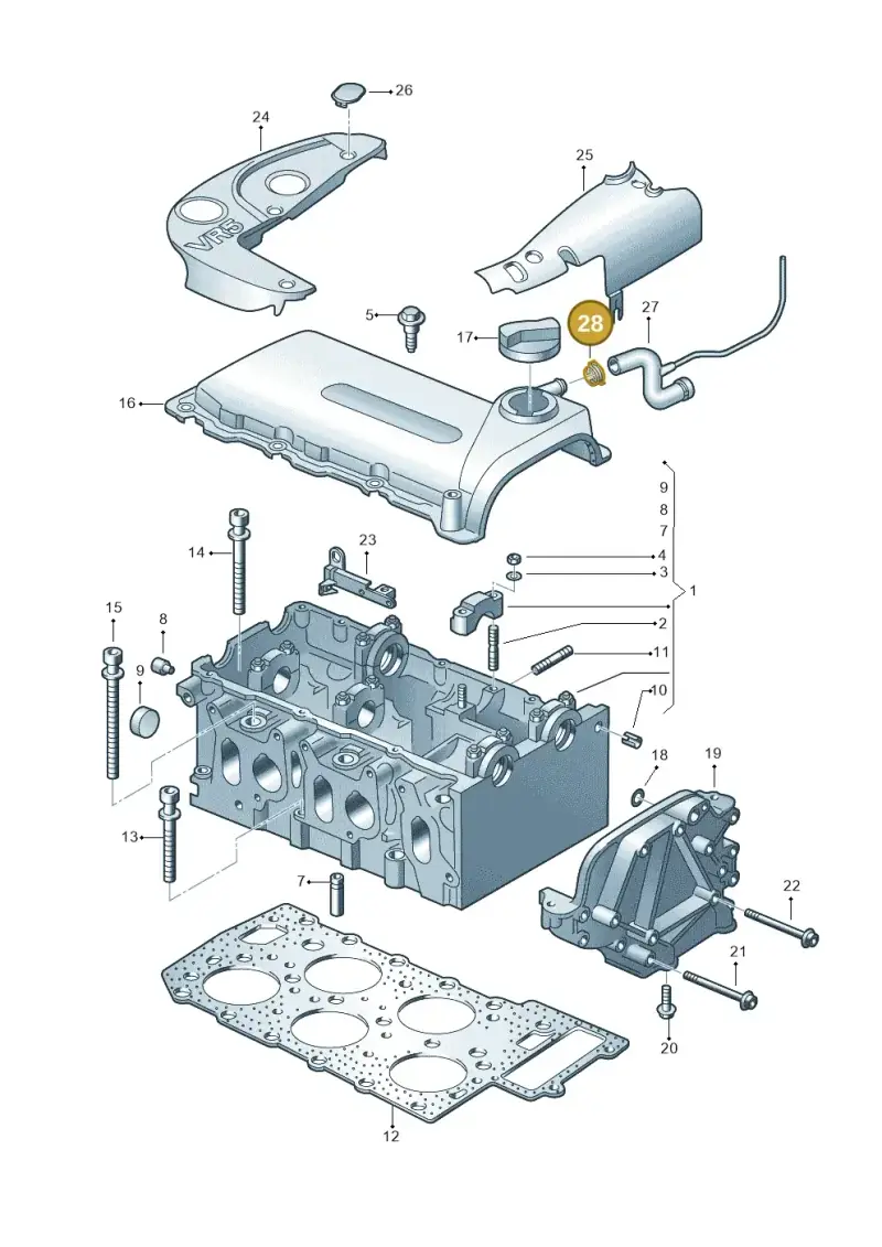 N0164031 — Volkswagen Jetta Wagon (2001-2001) diagram 195103600, position 28