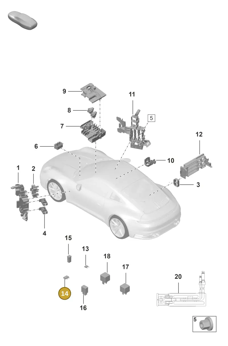 N01713115 — Porsche 911 (2018-2024) diagram p53902000, position 14