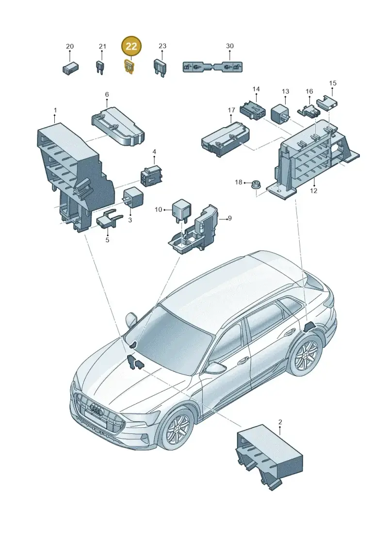 N01713121 — Audi Q8 e-tron (2018-2025) diagram 586937000, position 22