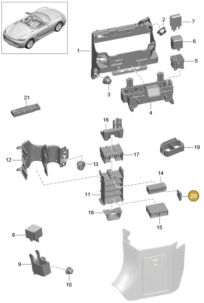 N01713121 — Porsche Boxster (2016-2019) diagram p48902000, position 20