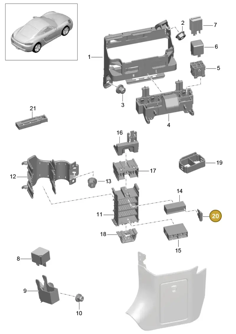 N01713121 — Porsche Cayman (2016-2019) diagram p50902000, position 20