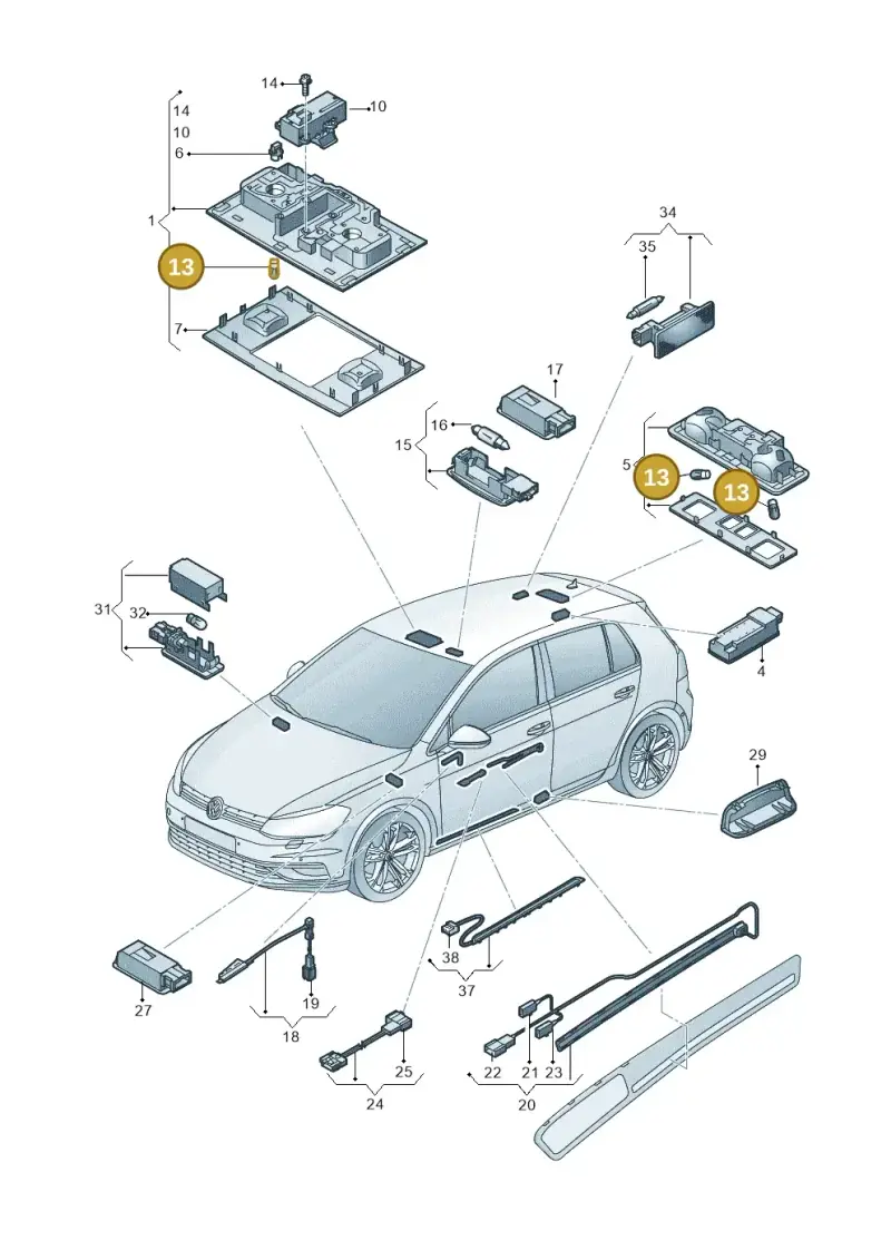 N01775310 — Volkswagen Golf (2016-2020) diagram 827947000, position 13