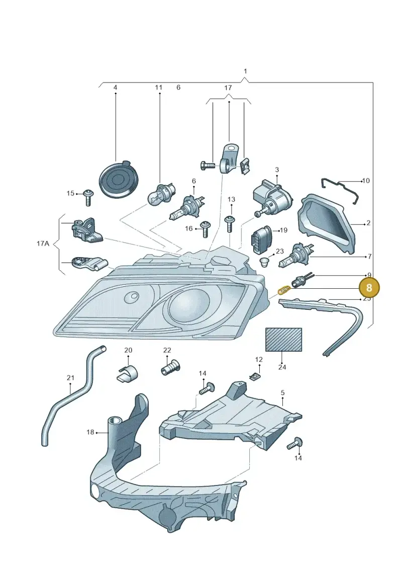 N0177539 — Audi A5 Cabrio 2.0 (2008-2012) diagram 620941000, position 8