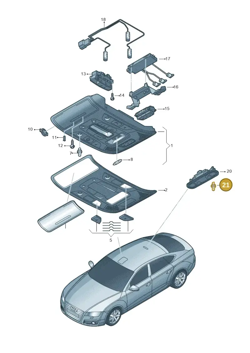N0177539 — Audi A7 Sportback (2014-2018) diagram 711947000, position 21