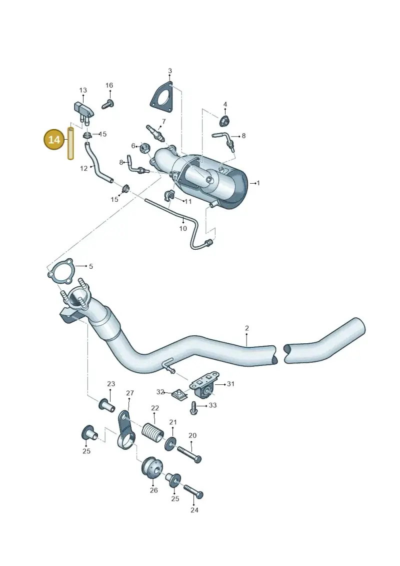 N0180466 — Audi A8L qu. 3.0 TDI (2009-2014) diagram 696253550, position 14
