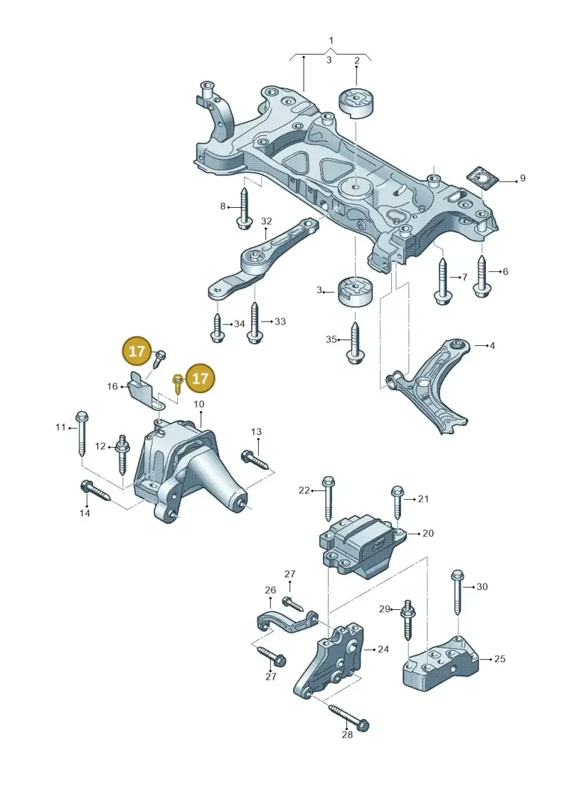 N01950213 — Volkswagen Jetta (2014-2017) diagram 691199200, position 17