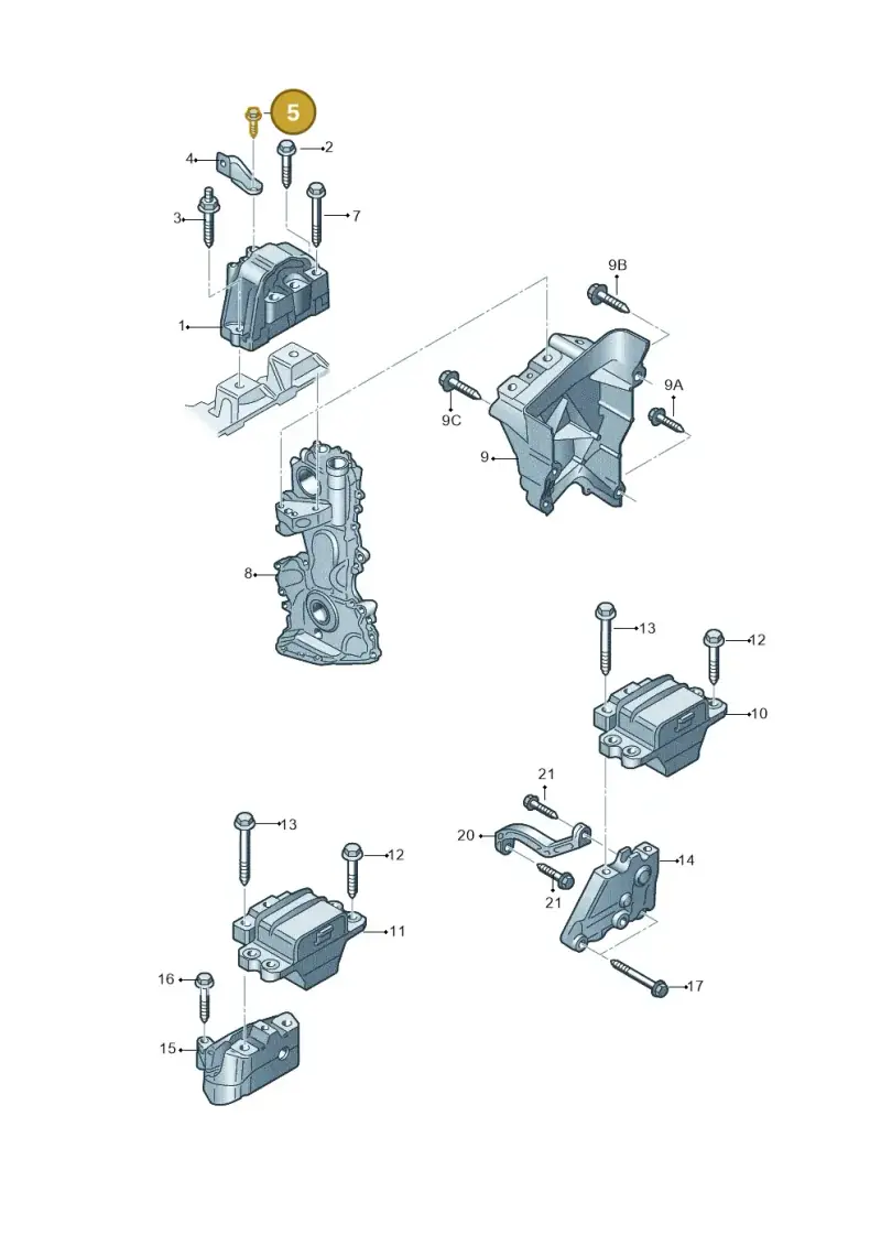 N01950213 — Volkswagen Scirocco 2.0 (2014-2017) diagram 786199200, position 5